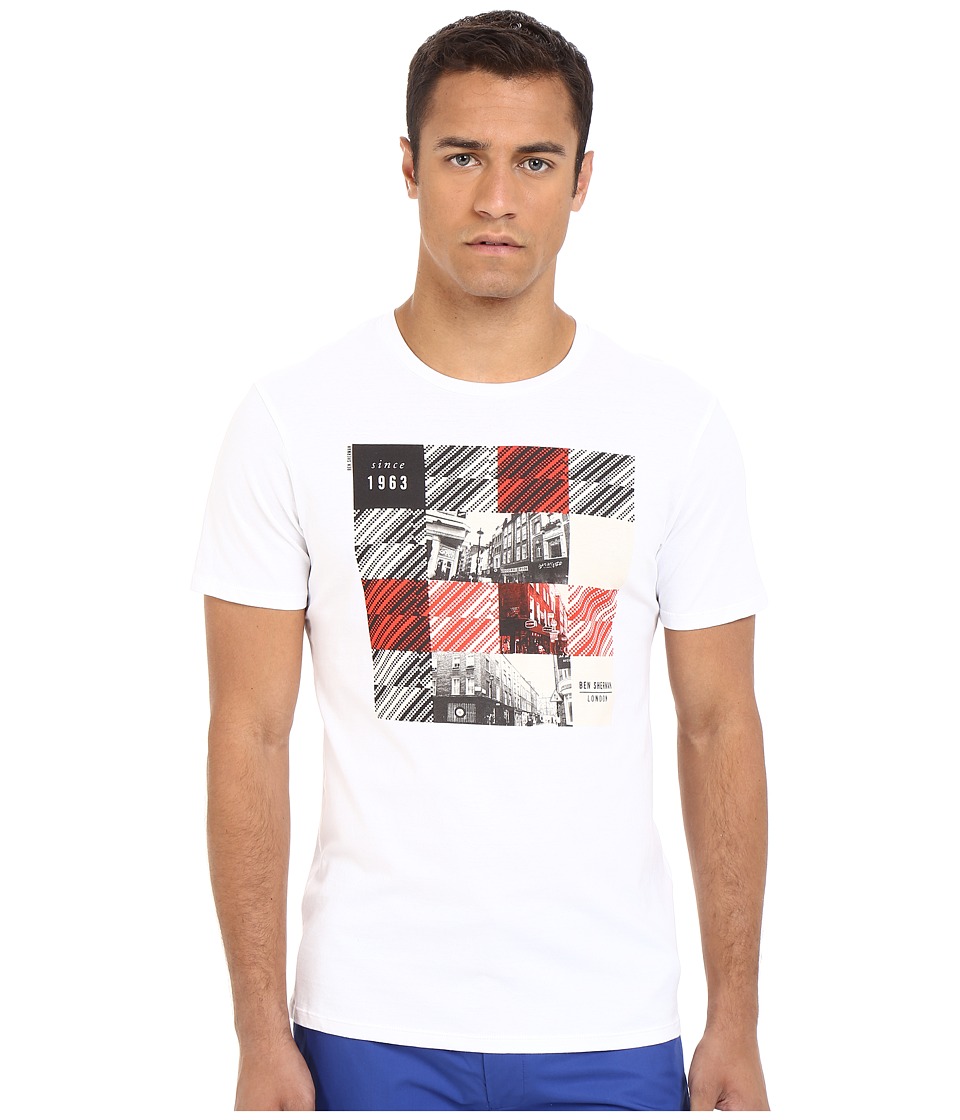 Ben Sherman Short Sleeve Carnaby Gingham Tee MB12659 (Bright White) Men