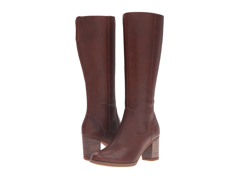 Timberland Atlantic Heights Tall Waterproof Boot (Medium Brown Full Grain) Women