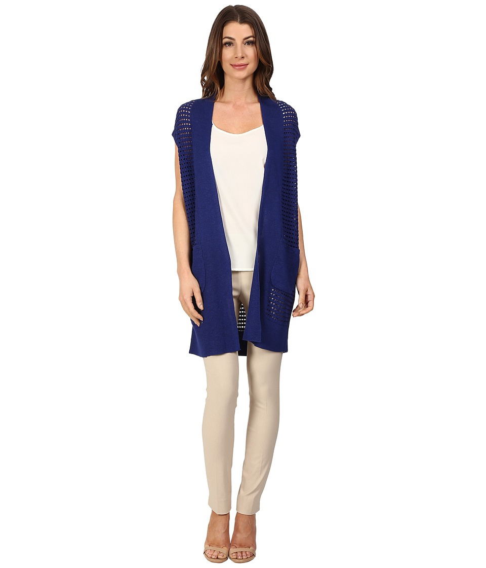 NIC+ZOE Open Stitched Vest (Blue Roma) Women
