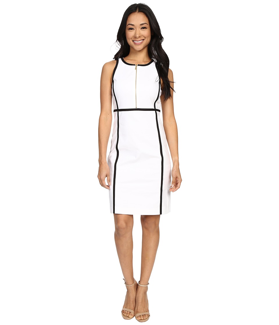 MICHAEL Michael Kors Contrast Binding Dress (White) Women