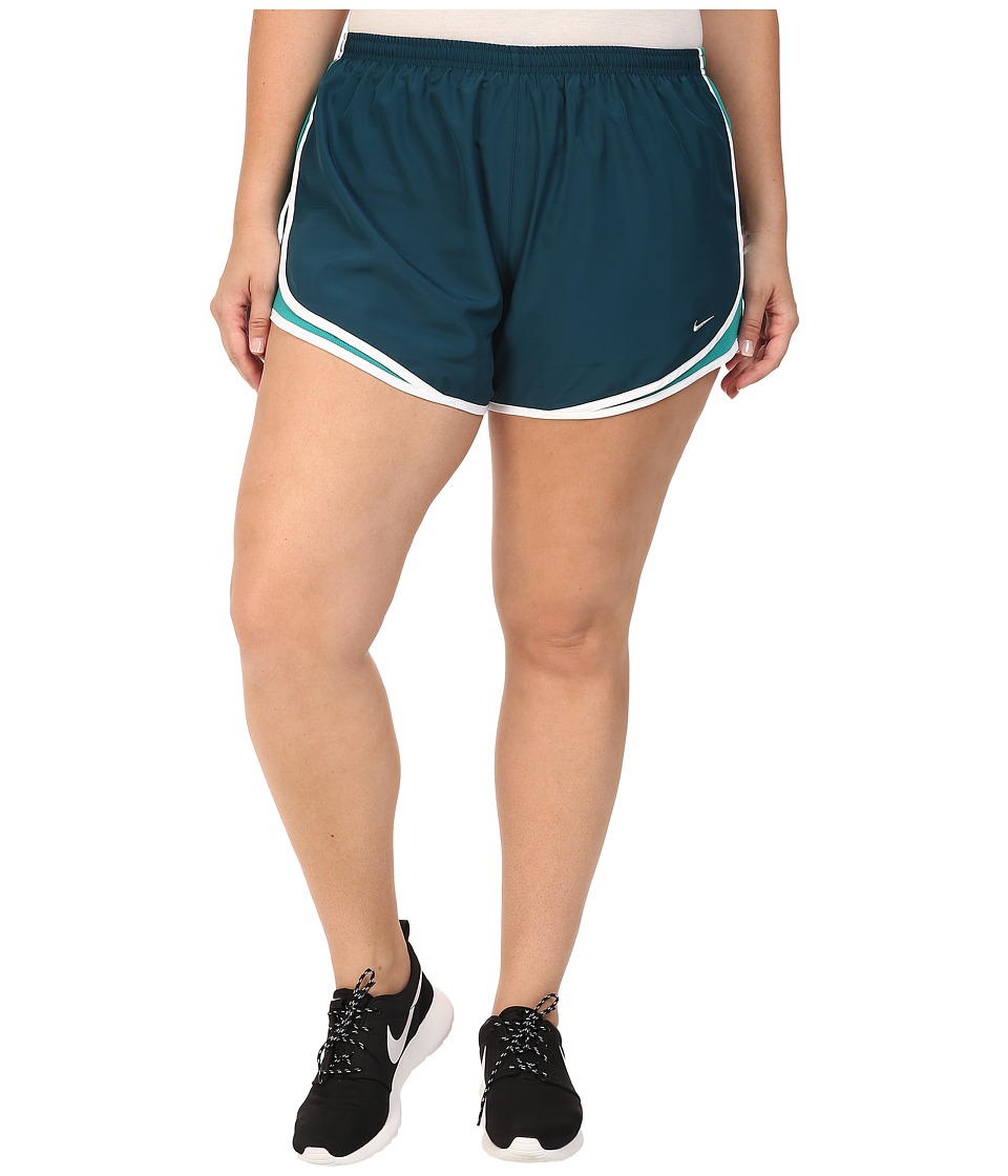 Nike Dry Tempo Running Short (Size 1X-3X) (Midnight Turquoise/Rio Teal/White/Wolf Grey) Women