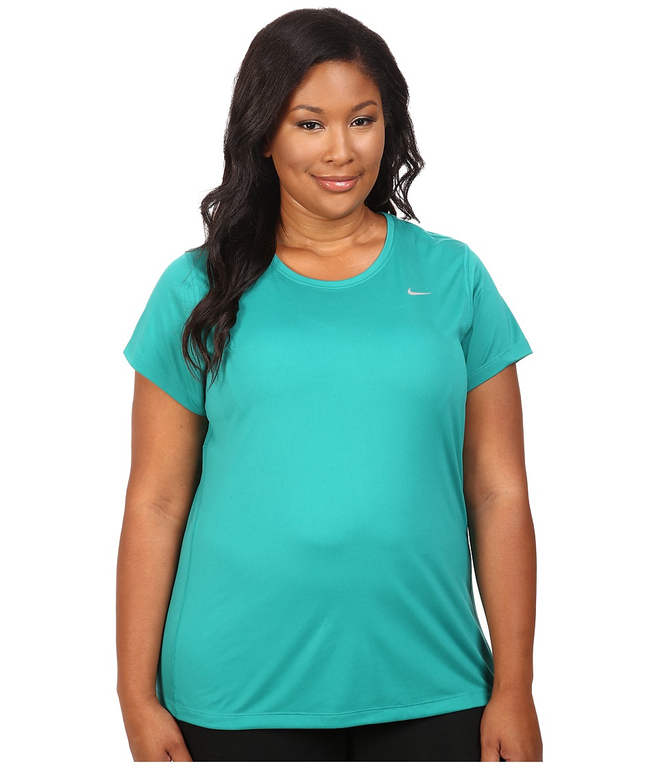Nike Miler Short-Sleeve Running Top (Size 1X-3X) (Teal Charge) Women