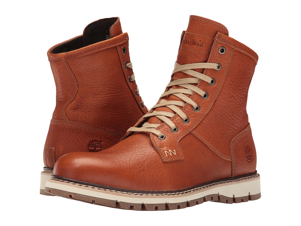 Timberland Britton Hill Waterproof Plain Toe Boot (Burnt Orange Full Grain) Men