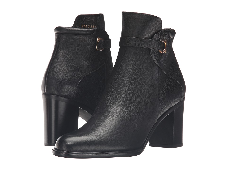 Salvatore Ferragamo Florian (Nero Light Pebbled Leather) Women