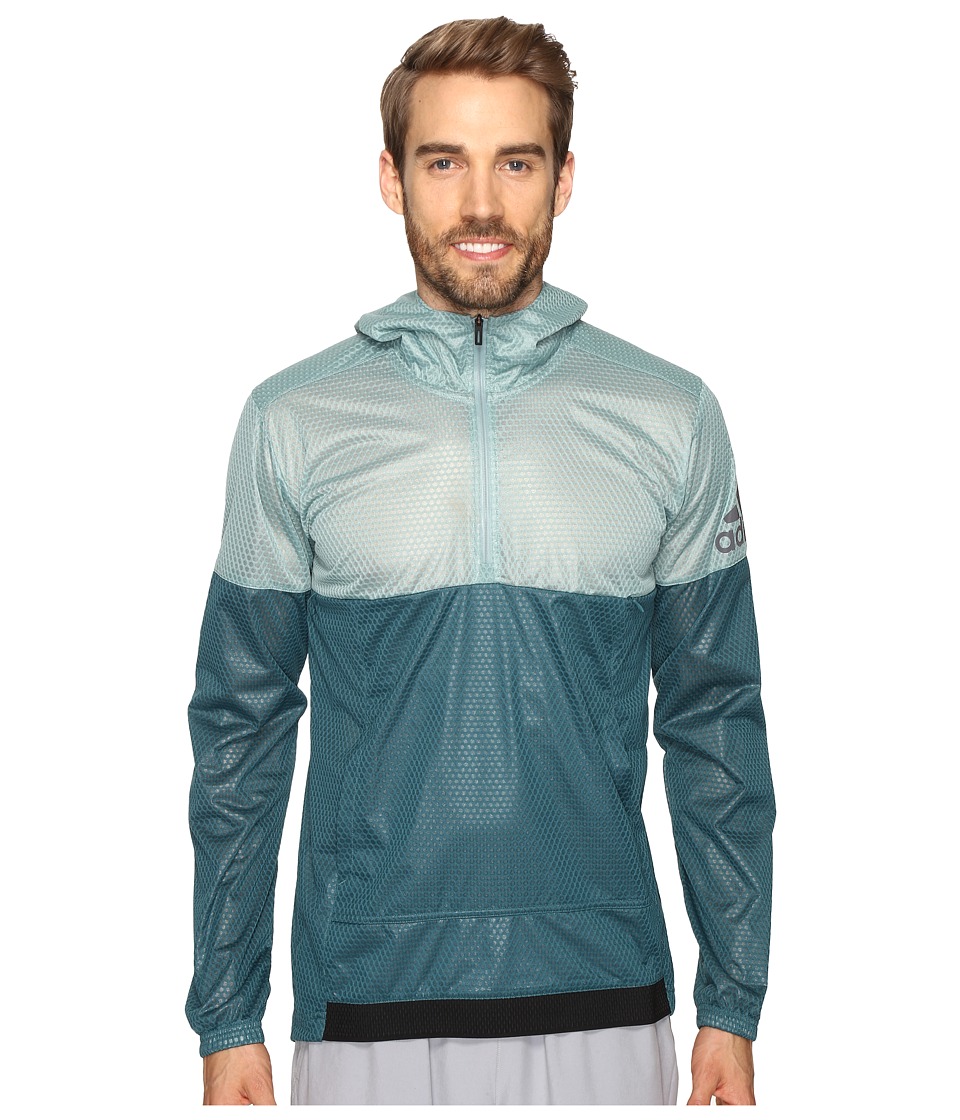 adidas - Climastorm Anorak (Vapour Steel/Tech Green) Men