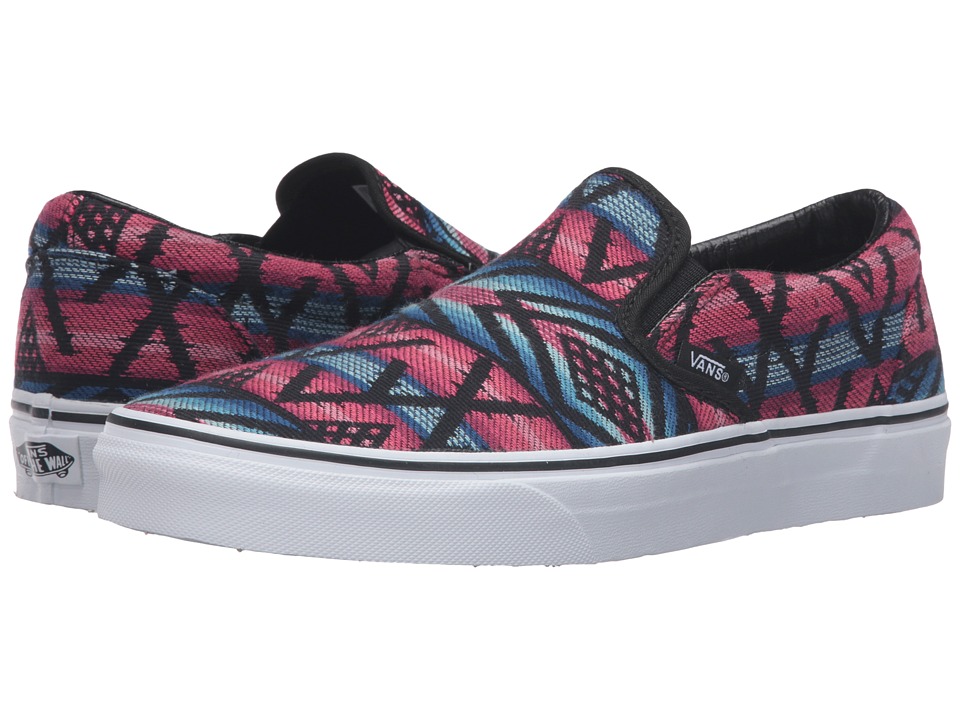Vans Classic Slip-On ((Moroccan Geo) Black/True White) Skate Shoes
