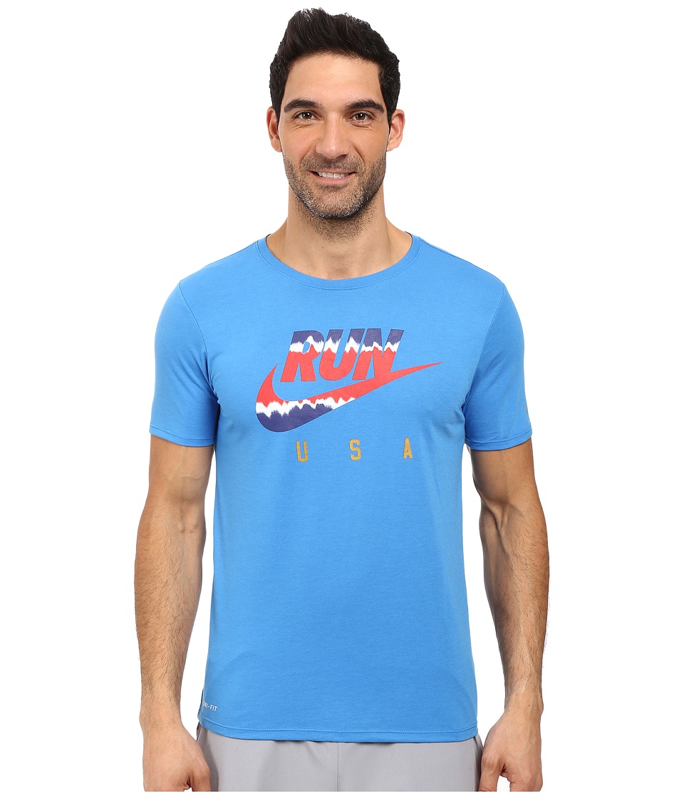 Nike International Running T-Shirt (Light Photo Blue/Reflective) Men