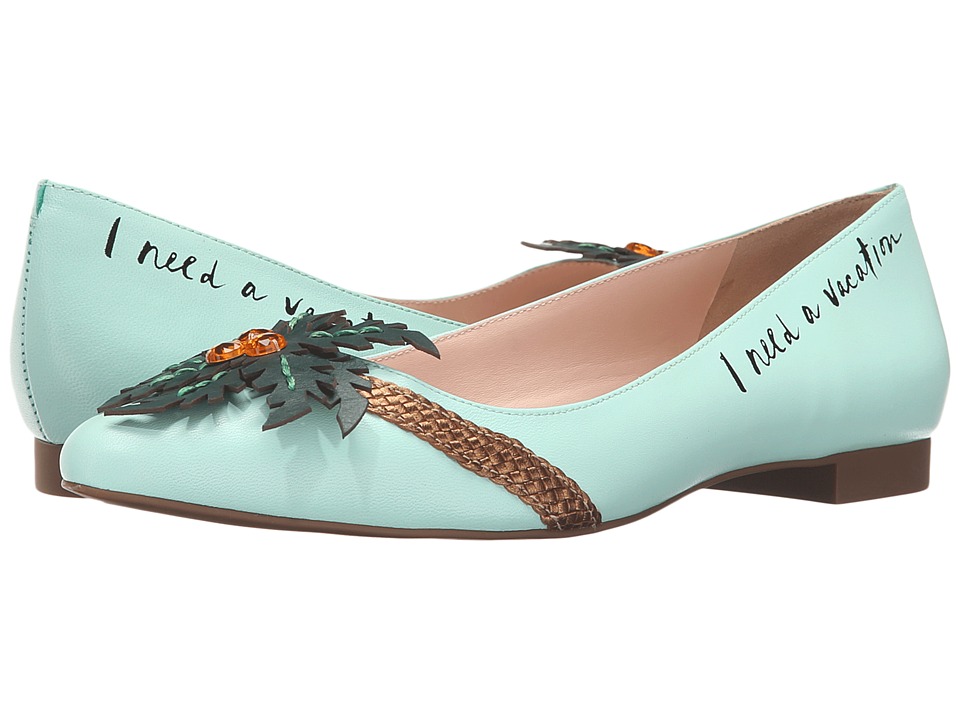 Kate Spade New York Evalina (Carribean Sky/Bronze Metallic Nappa/Green Vacchetta) Women