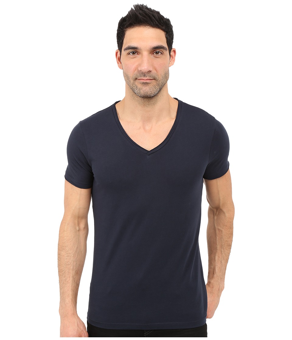 BOSS Orange - Tooley Jersey T-Shirt Short Sleeve V-Neck (Dark Blue) Men