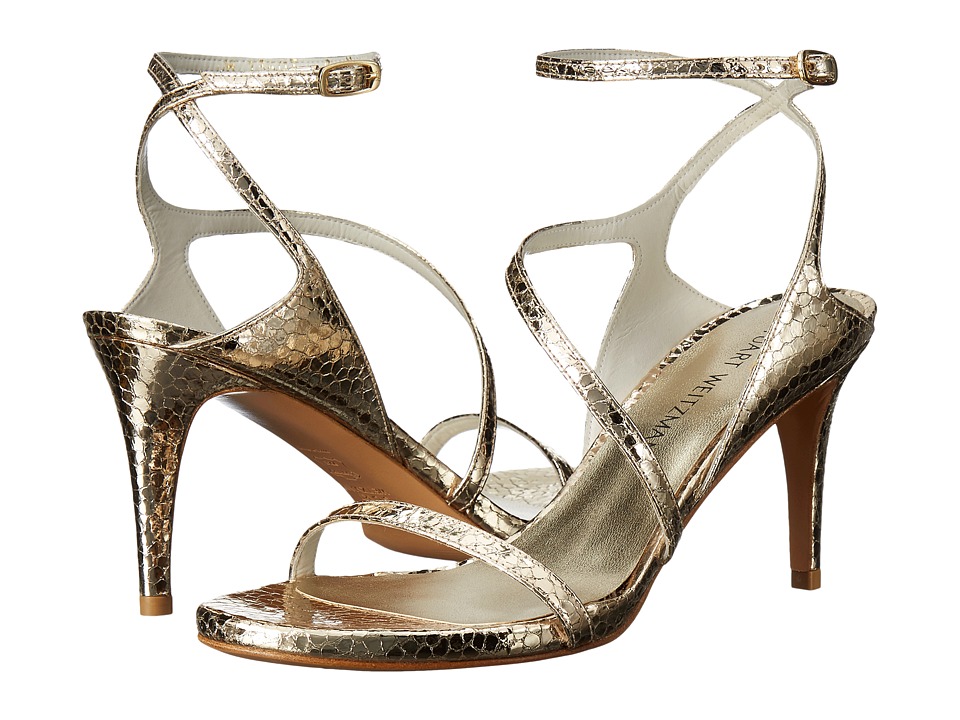 Stuart Weitzman Bridal & Evening Collection Sultrymid (Bright Gold Shatter Napa) High Heels