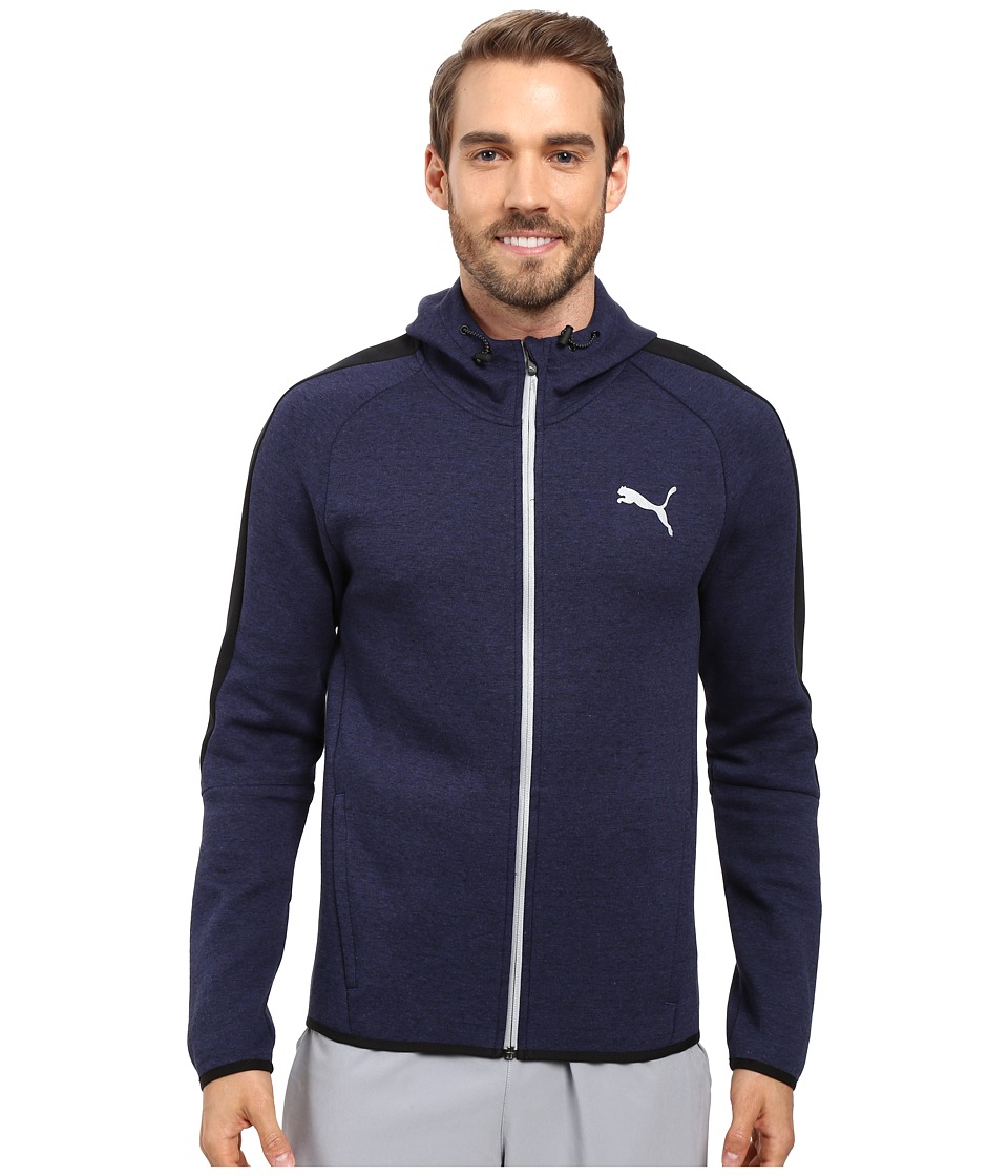 PUMA Evostripe Proknit Full Zip Hoodie (Peacoat Heather) Men