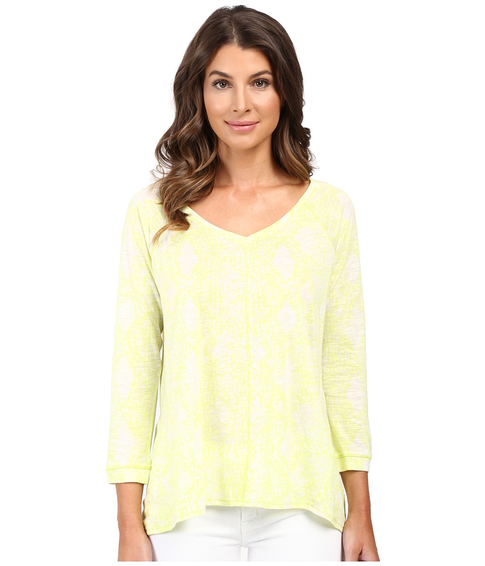 Calvin Klein Jeans - 3/4 Sleeve Printed Slub Tee (Radical) Women