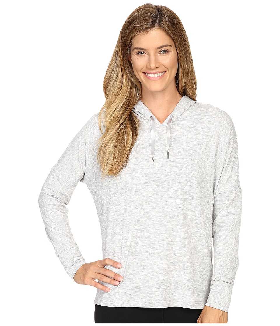 PUMA Open Back Hoodie (Light Gray Heather) Women