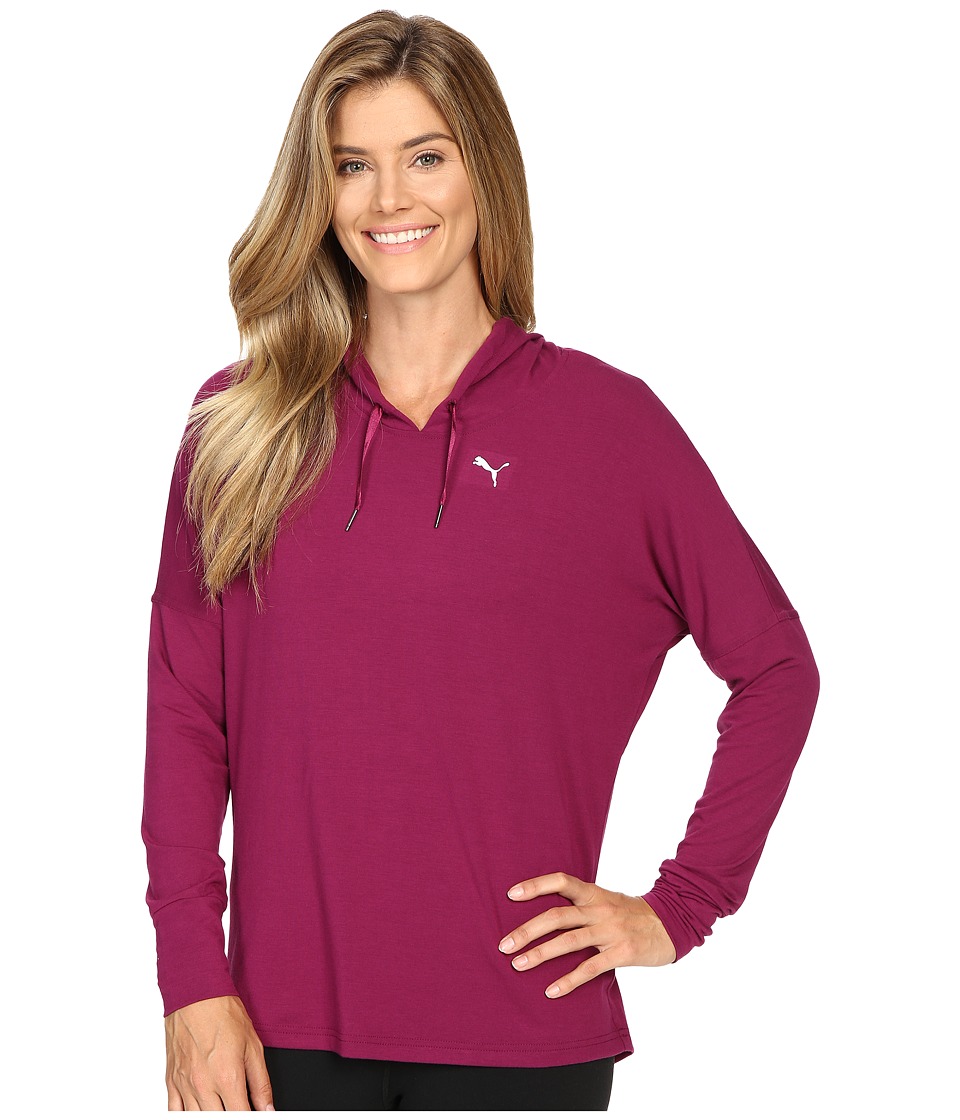 PUMA Open Back Hoodie (Winetasting Heather) Women