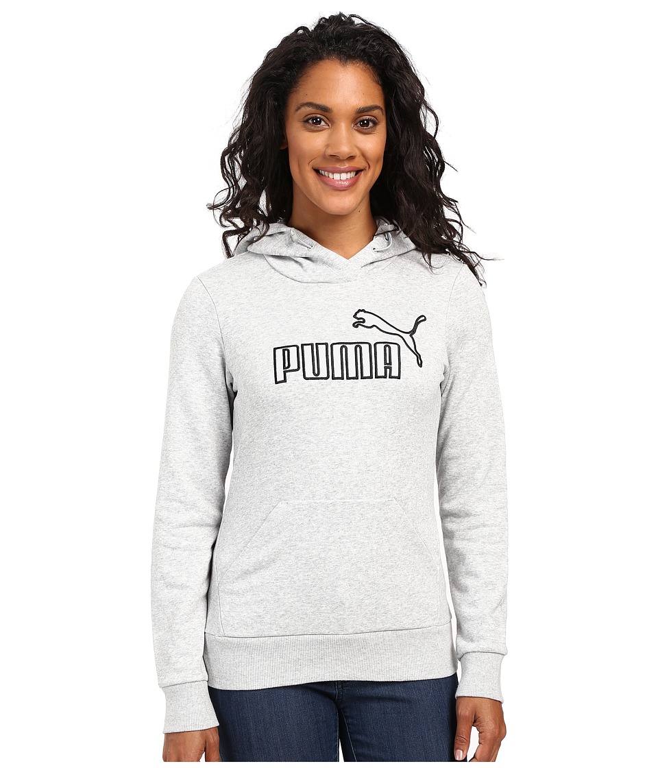 PUMA Elevated Logo Hoodie (Light Gray Heather) Women