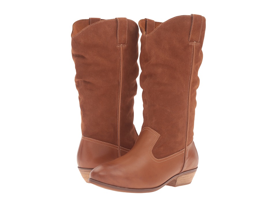 SoftWalk Rock Creek Wide Calf (Cognac Smooth Leather/Cow Suede) Women