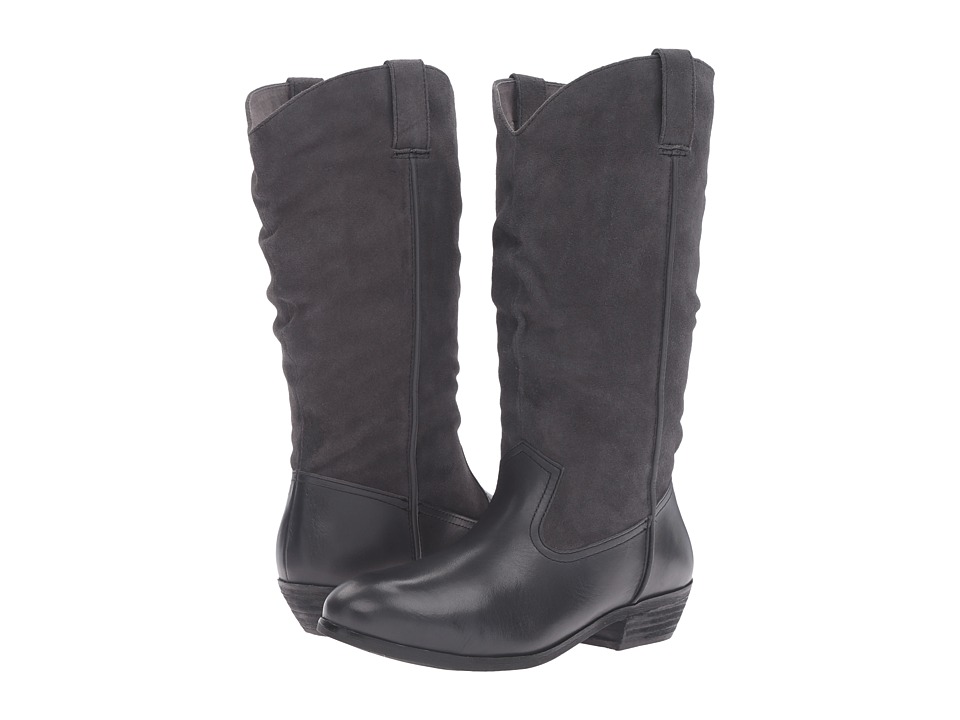 SoftWalk Rock Creek Wide Calf (Dark Grey Smooth Leather/Cow Suede) Women