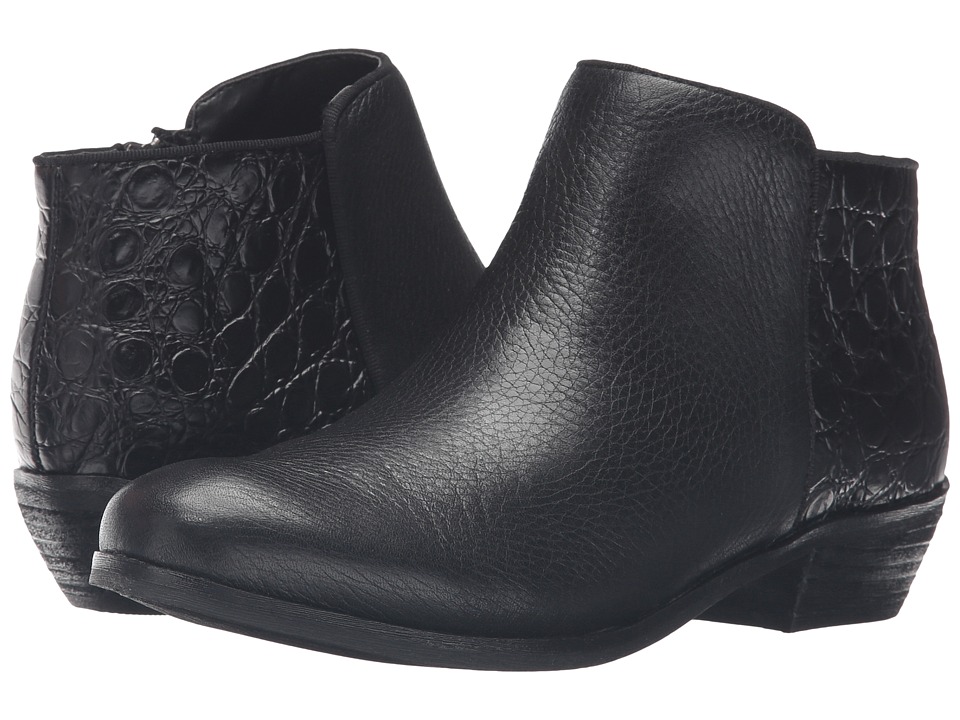 SoftWalk Rocklin (Black Tumbled Leather/Croco Leather) Women