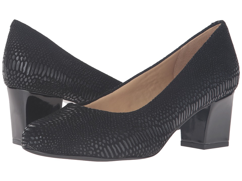 Trotters Candela (Black Raised Lizard) High Heels