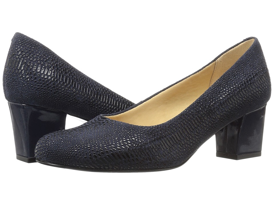 Trotters Candela (Navy Raised Lizard) High Heels