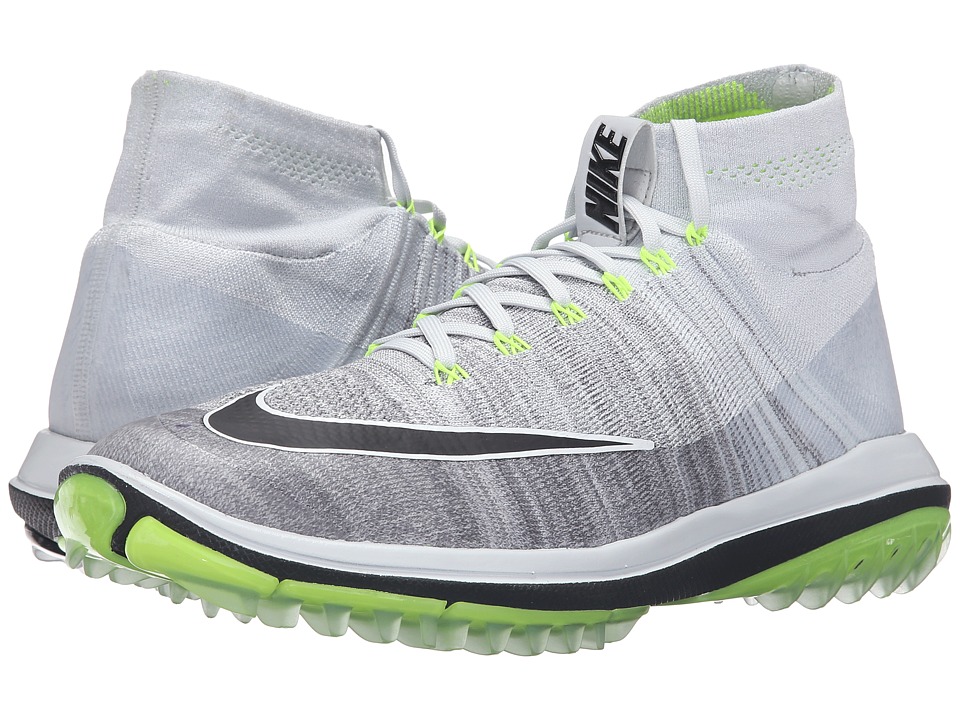 Nike Golf Flyknit Elite (Pure Platinum/Cool Grey/Volt/Black) Men