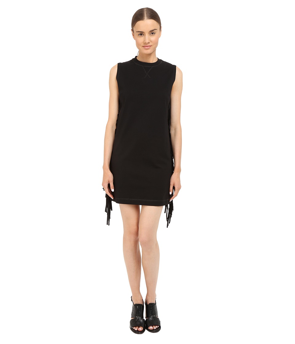 McQ Fringe Sleeve Dress (Darkest Black) Women