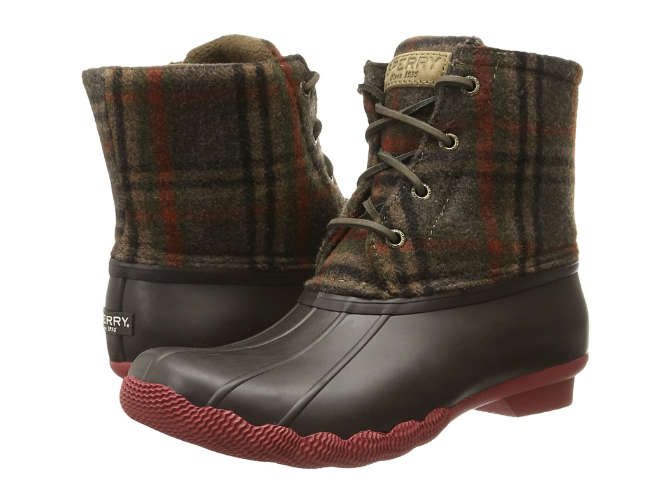 Sperry Saltwater Prints (Brown/Wool Plaid) Women