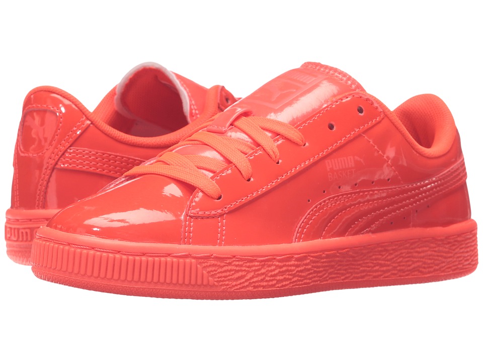 Puma Kids Basket Classic Patent Jr (Big Kid) (Red Blast/Red Blast) Kids Shoes