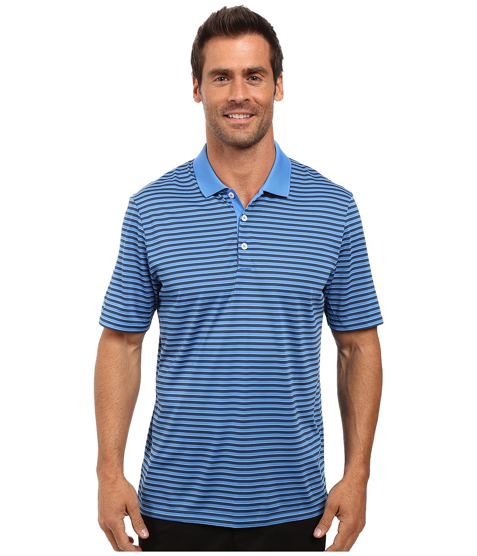 adidas Golf Performance 3-Color Stripe Polo (Ray Blue/Mineral Blue) Men