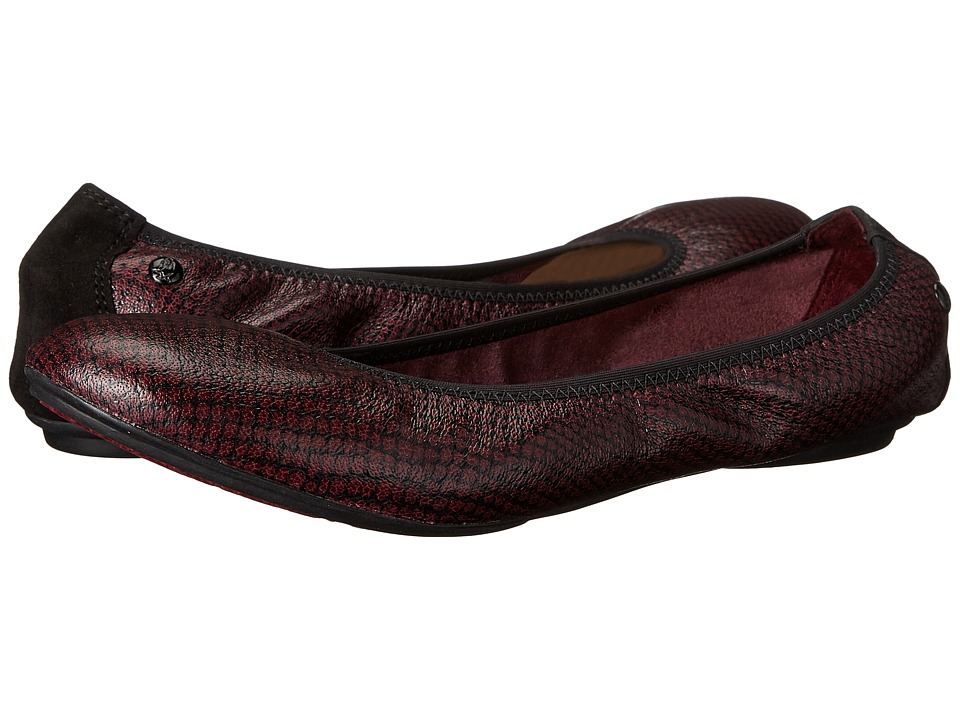 Hush Puppies Chaste Ballet (Red/Black Embossed Leather) Women