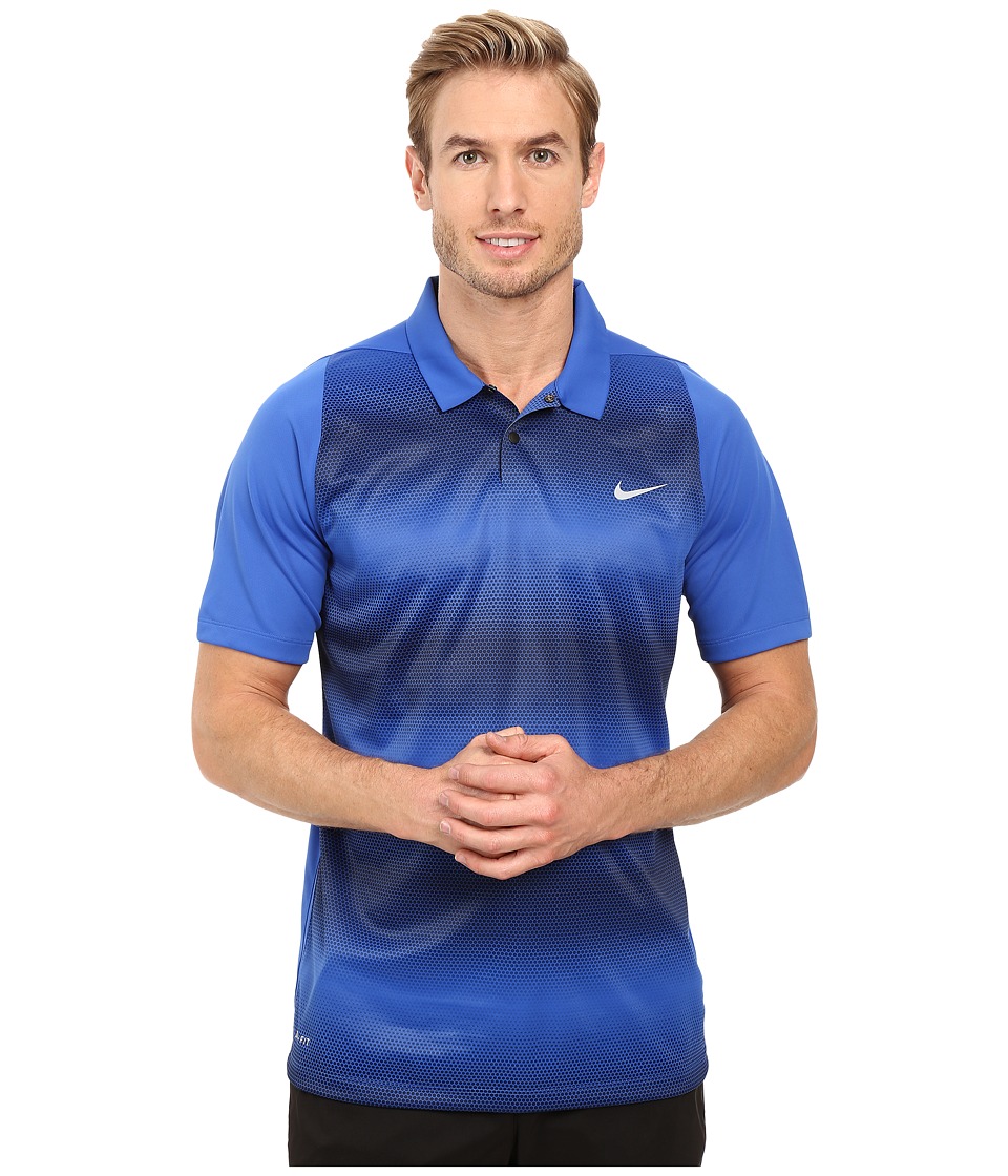 Nike Golf - Tiger Woods Vl Max Sphere Stripe Polo (Game Royal/Midnight Navy/Reflective Silver) Men