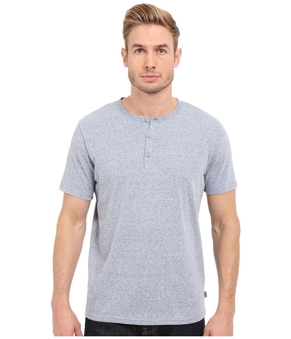 Threads 4 Thought Baseline Short Sleeve Tri-Blend Henley (China Blue) Men