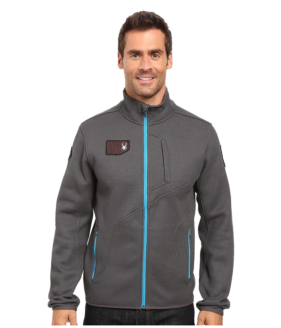 Spyder Wengen Full Zip Mid Weight Core Sweater (Polar/Electric Blue) Men