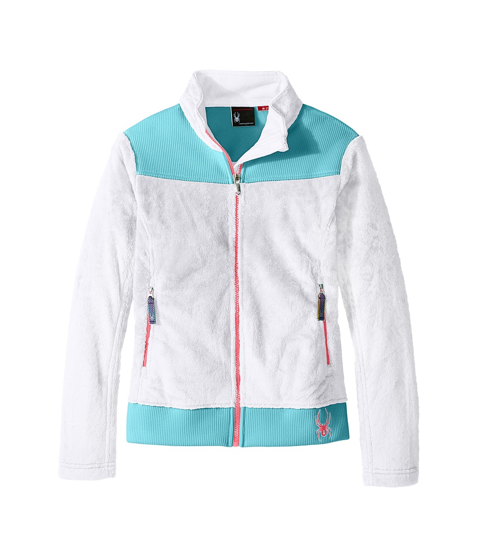 Spyder Kids Caliper Stryke Hybrid Fleece Jacket (Little Kids/Big Kids) (White/Freeze/Bryte Bubblegum) Girl