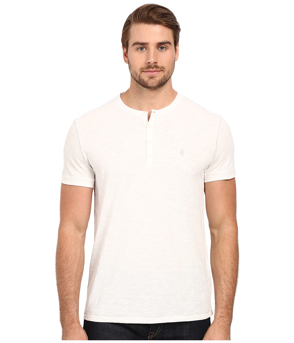 John Varvatos Star U.S.A. - Short Sleeve Peace Henley K2521S1B (Salt) Men