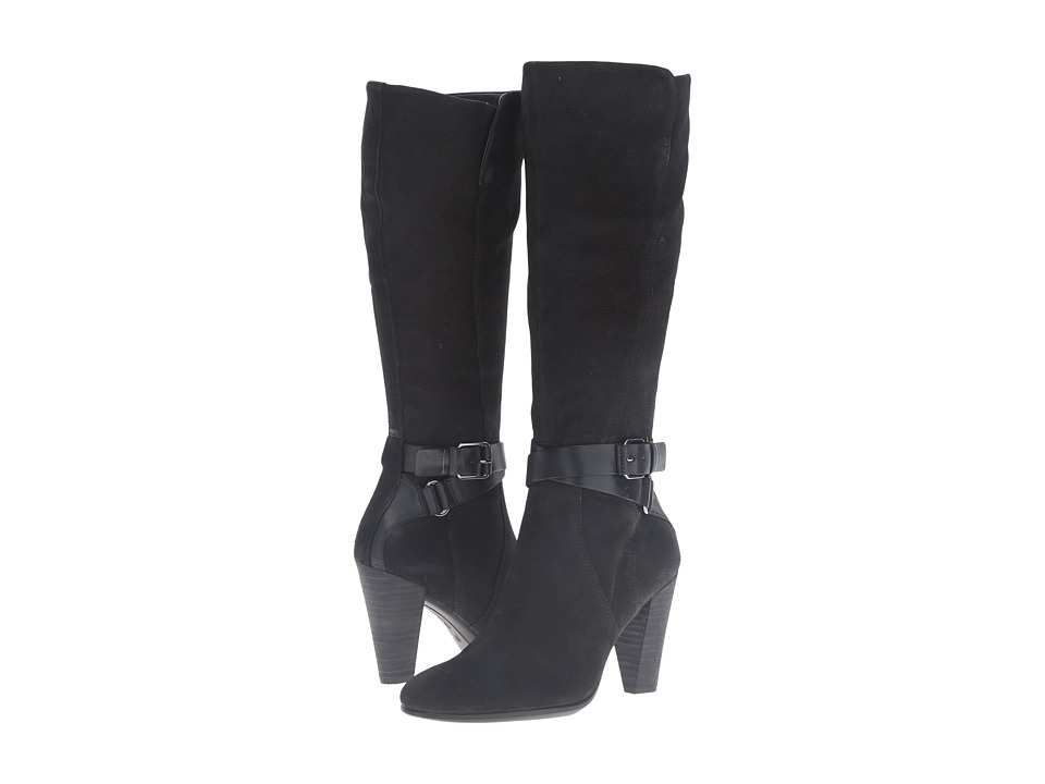 ECCO Shape 75 Tall Boot (Black/Black Cow Nubuck) Women