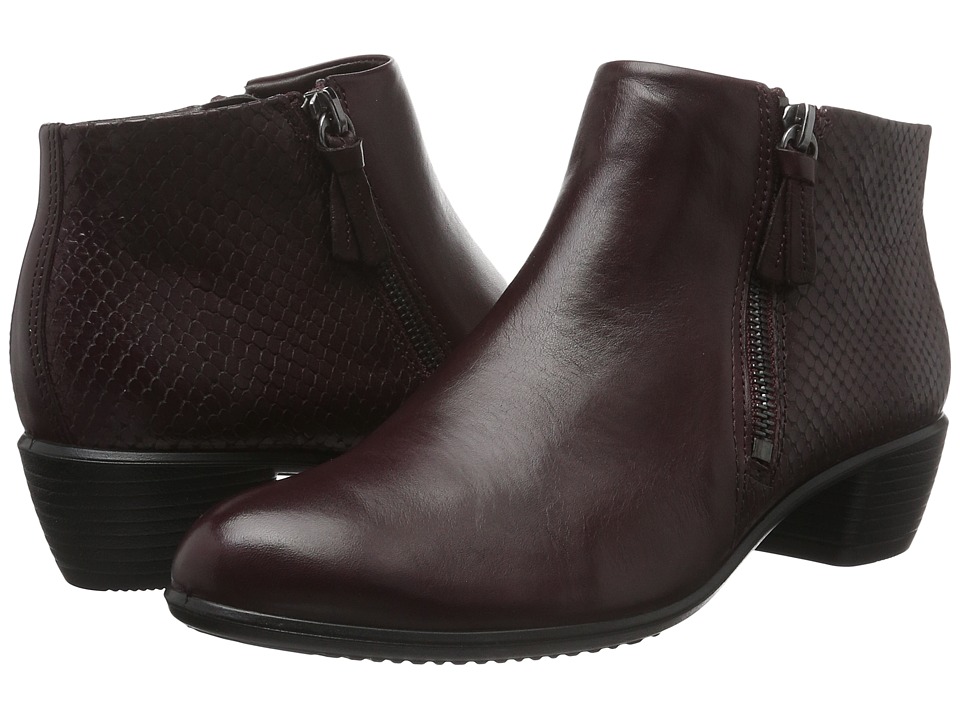 ECCO Touch 35 Bootie (Bordeaux/Bordeaux Cow Leather) Women