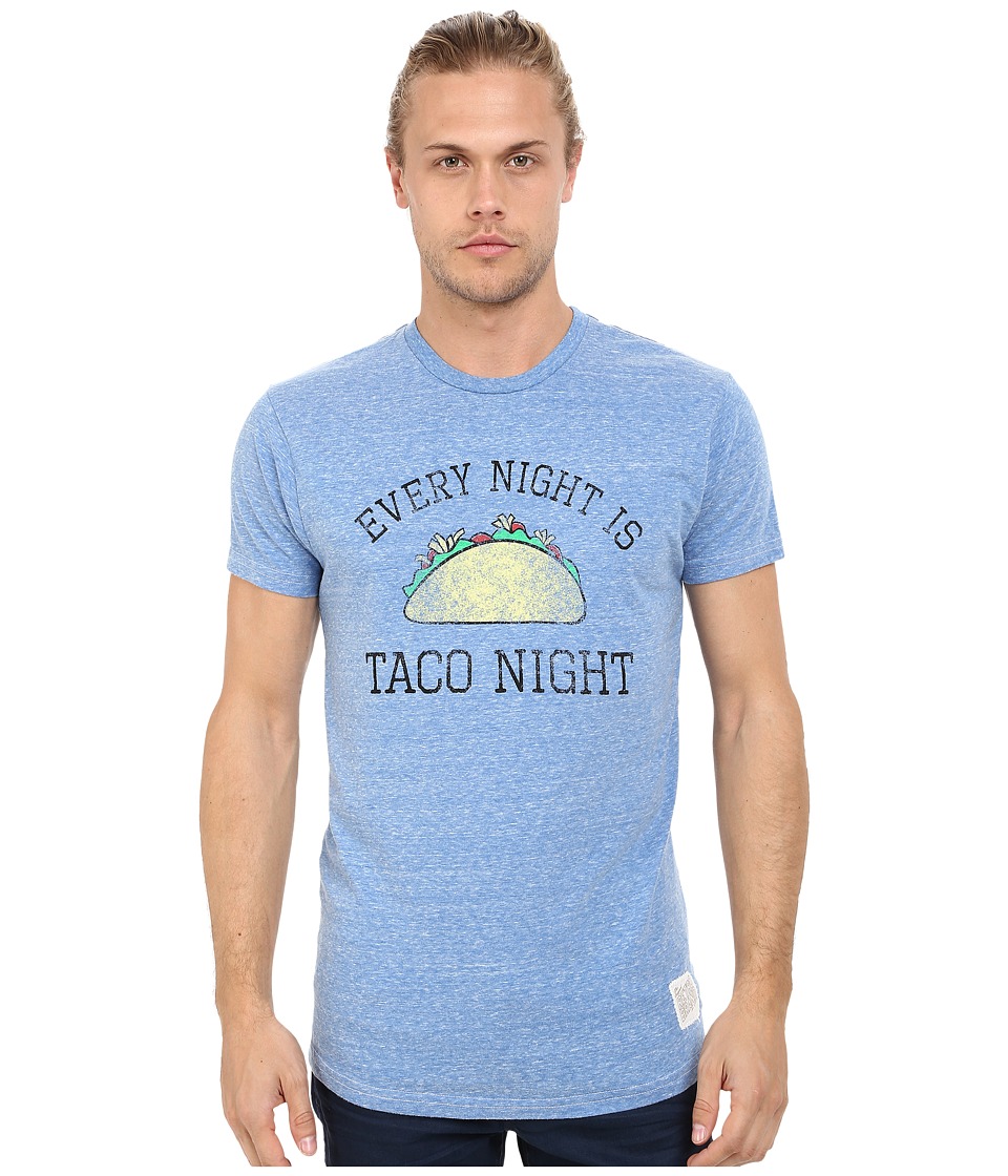 The Original Retro Brand Tri-Blend Short Sleeve Textured Every Night Is Taco Night Tee (Streaky Blue) Men