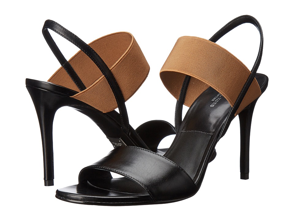 Michael Kors Chantal Runway (Black/Sun Tan Smooth Calf) High Heels