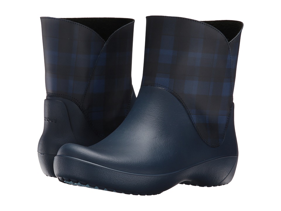 Crocs RainFloe Graphic Bootie (Navy) Women