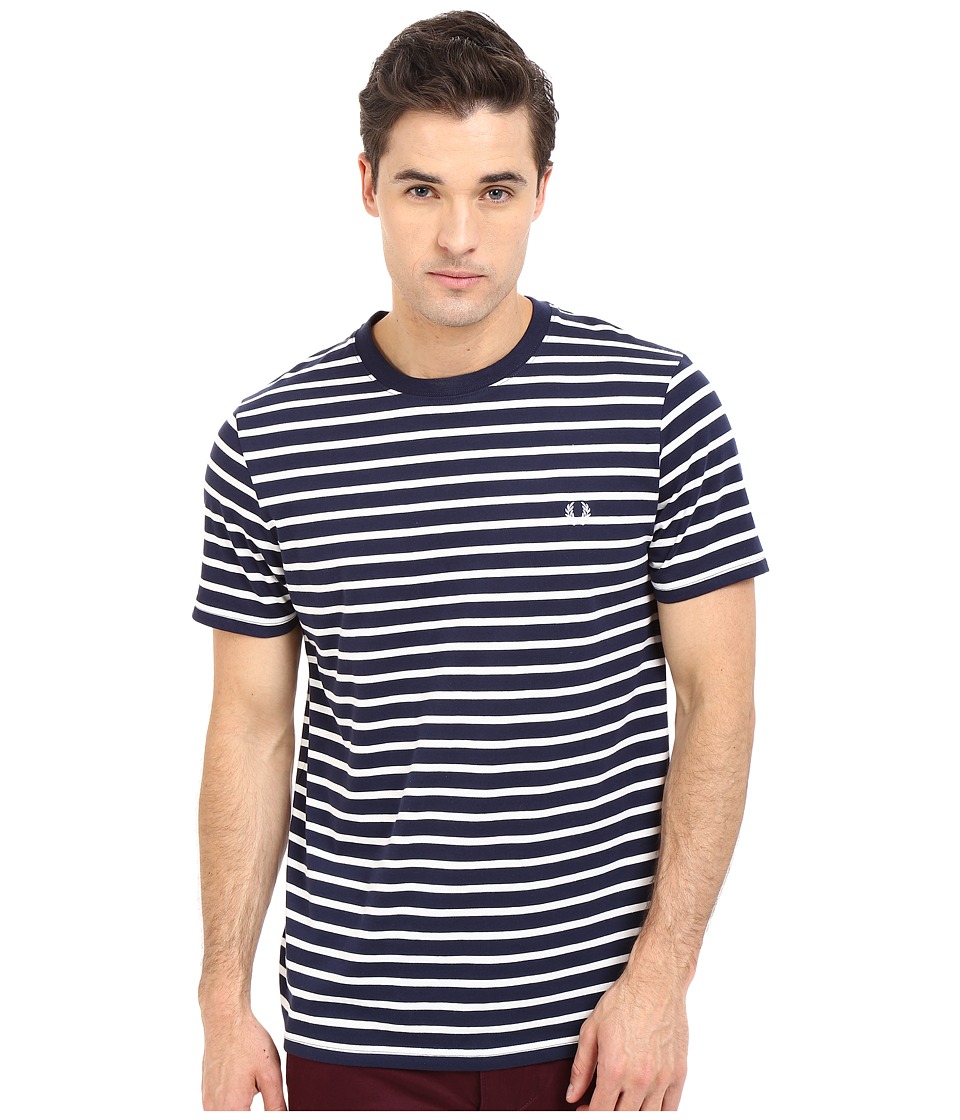 EAN 5034604453561 product image for Fred Perry - Breton Stripe T-Shirt (Carbon Blue) Men's Short Sleeve Pullover | upcitemdb.com