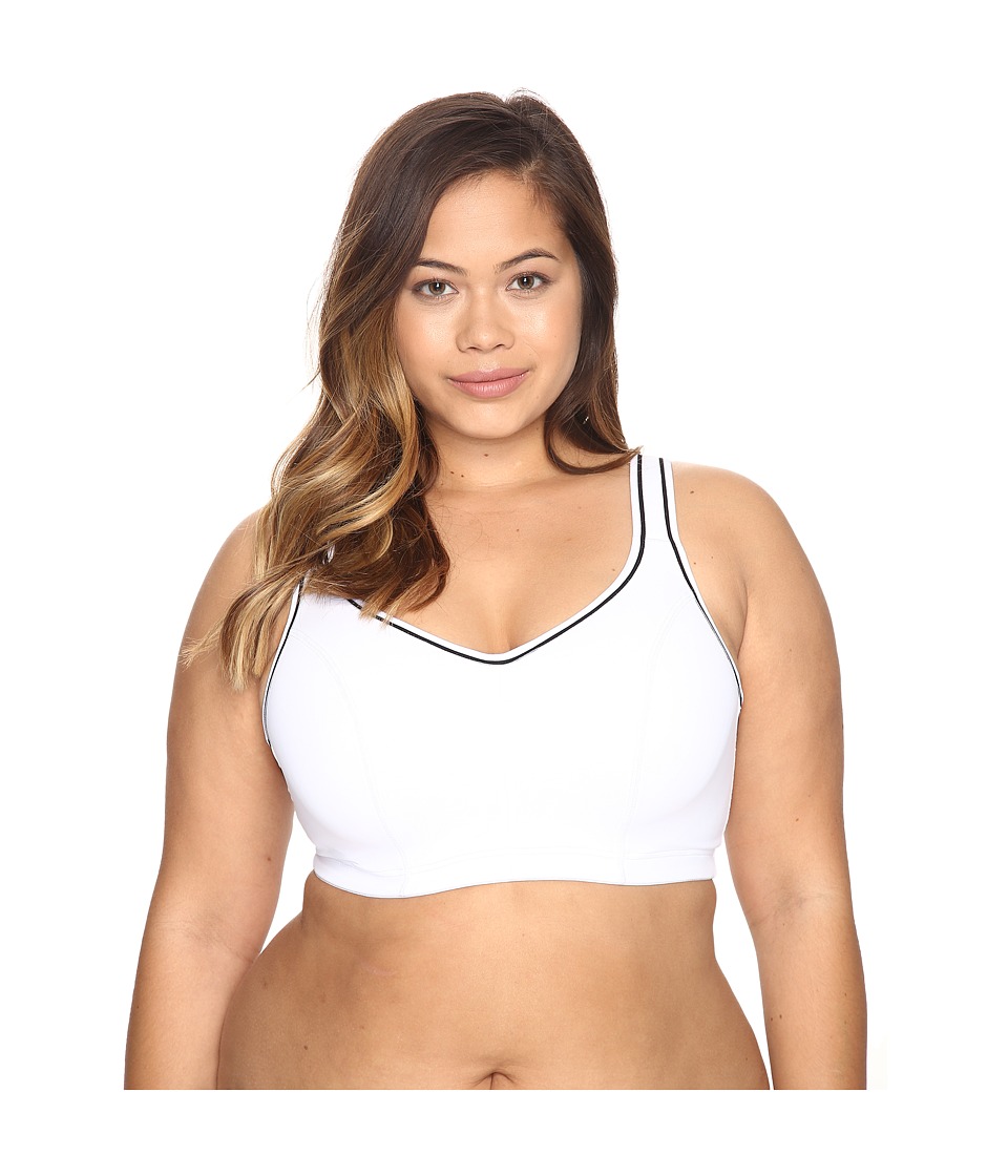 Marika Curves Gabriella Sport Bra (White/White/Black Stripe Elastic) Women