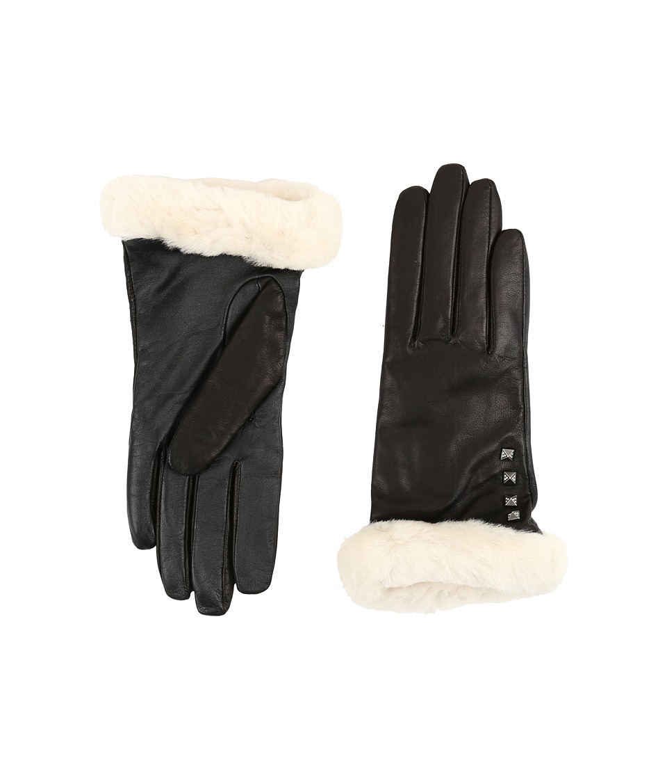 UGG - Art Deco Stud Smart Gloves w/ Short Pile Trim (Black) Extreme Cold Weather Gloves