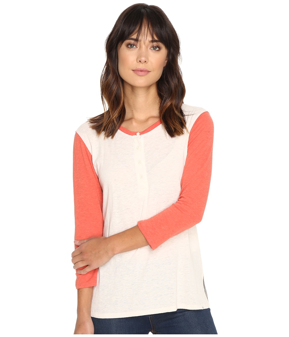 Volcom Down Tha Block Henley Top (Vintage White) Women