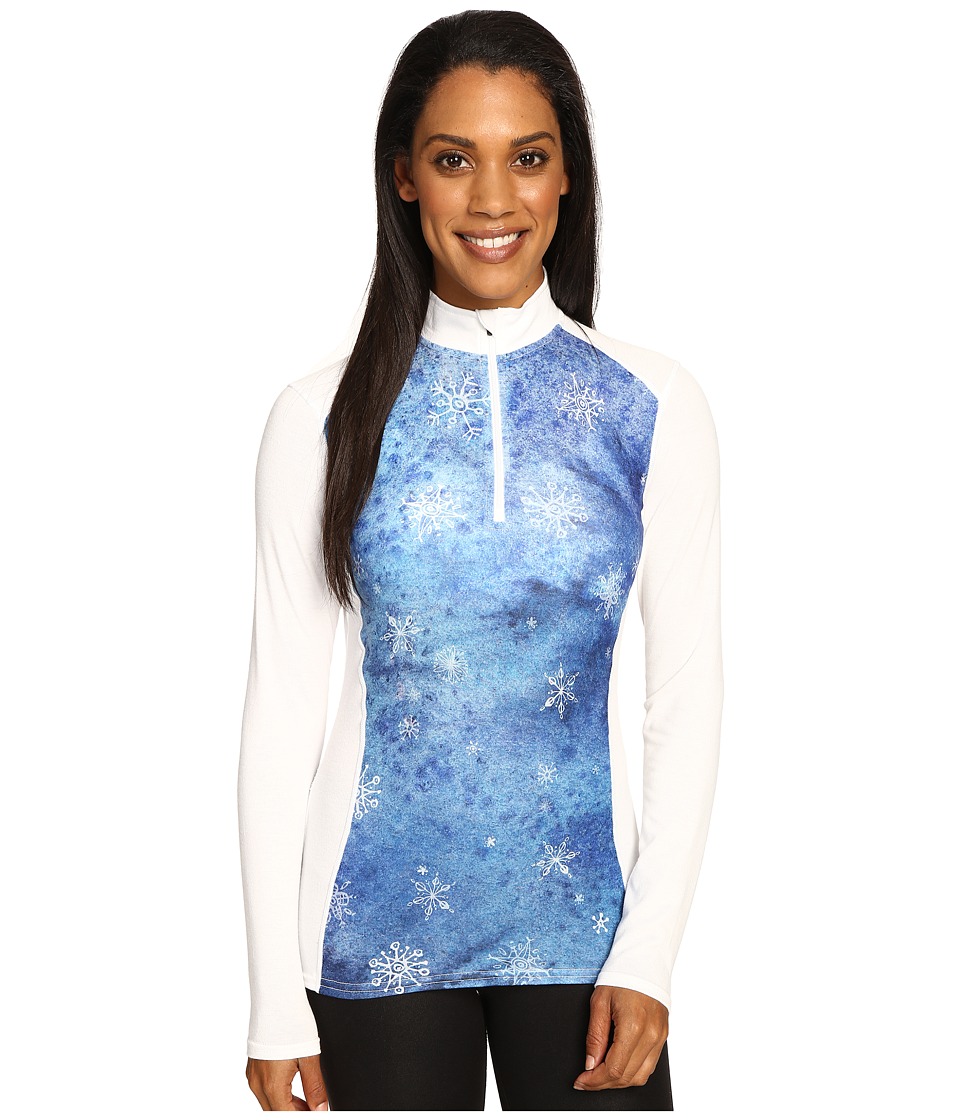 Hot Chillys MTF Print Zip-T (Flurry/White) Women