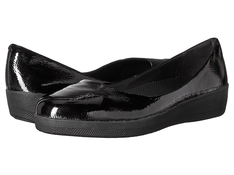 FitFlop Patent Superballerina (All Black) Women