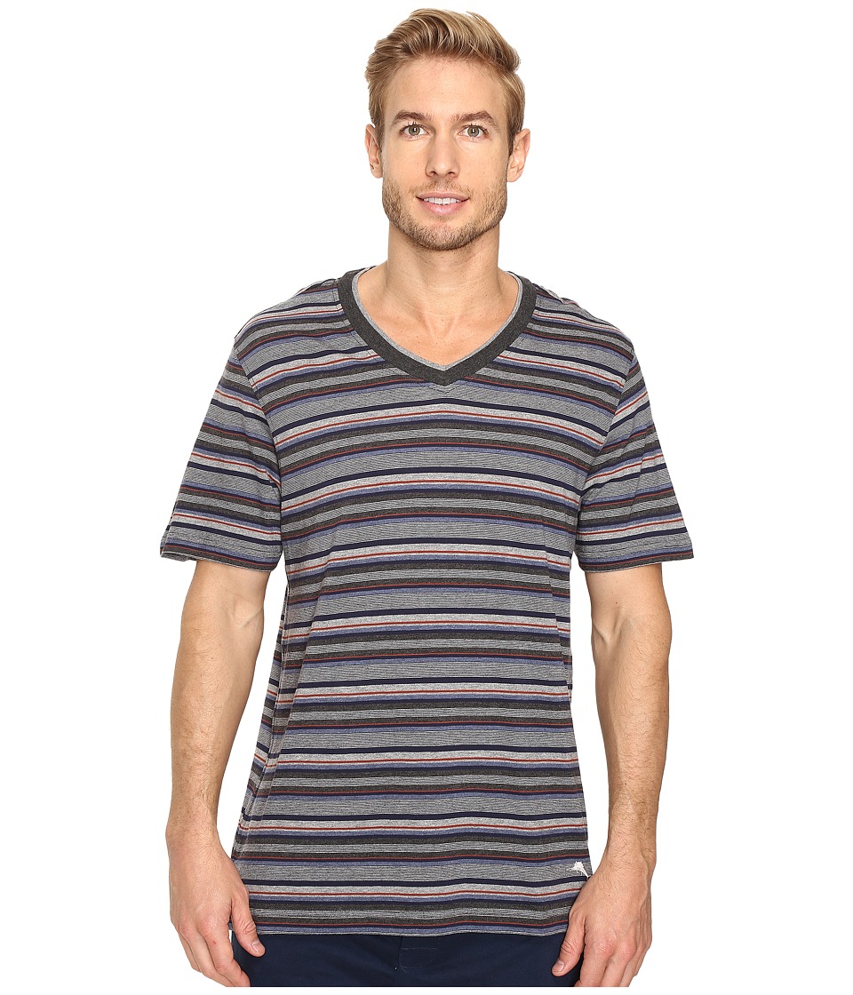Tommy Bahama Yarn-Dye Cotton Modal Jersey V-Neck Tee (Sail Striped Heather Multi) Men