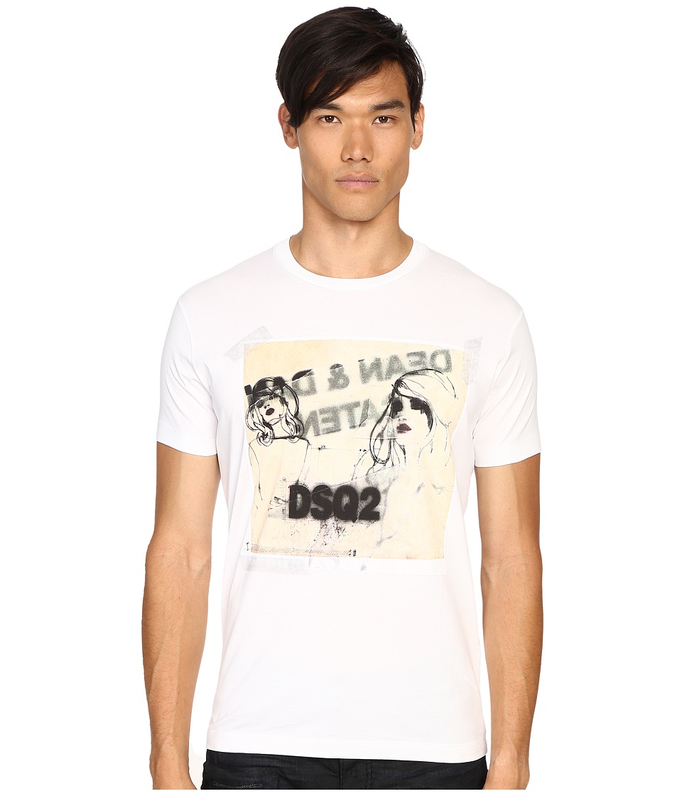 DSQUARED2 Chic Dan Fit Soft Print T-Shirt (White) Men