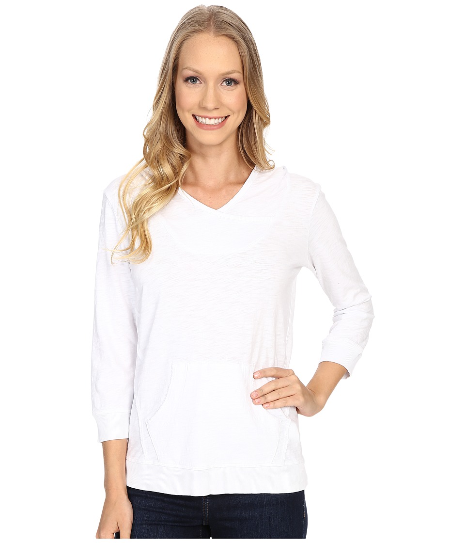 Mod-o-doc Slub Jersey Pullover Hoodie (White) Women