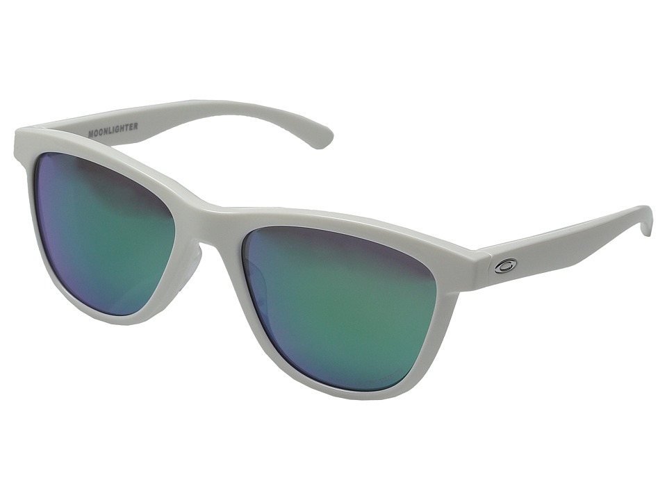 Oakley - Moonlighter (Polished White/Jade Iridium Polarized) Plastic Frame Fashion Sunglasses